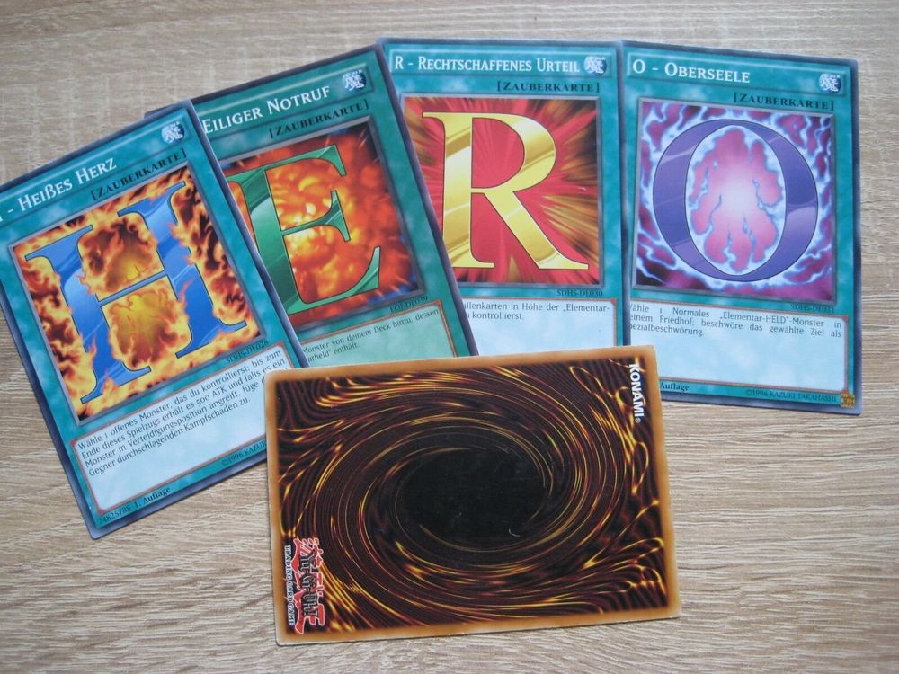 Yugioh HERO Playset H+E+R+O YuGiOh! + 1x Elementarheld Kaufen auf Ricardo