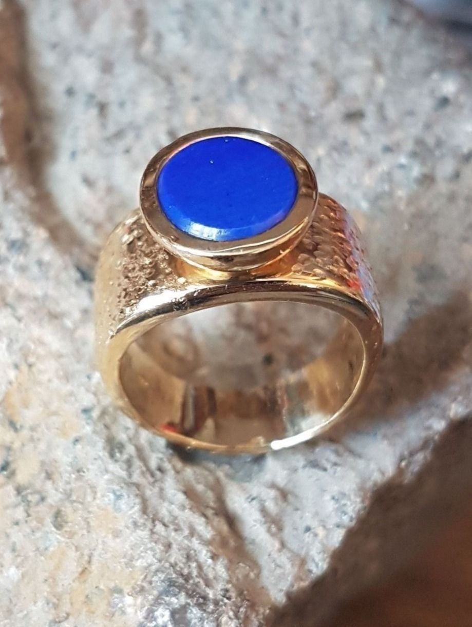 Anelli: Designer Gelbgoldring 750, Lapislazuli – Nuovo (secondo la descrizione) da Unterägeri venduto da Altgoldschmuck 3