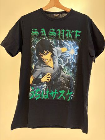 Naruto Sasuke Uchiha Anime T-Shirt schwarz, Gr. M
