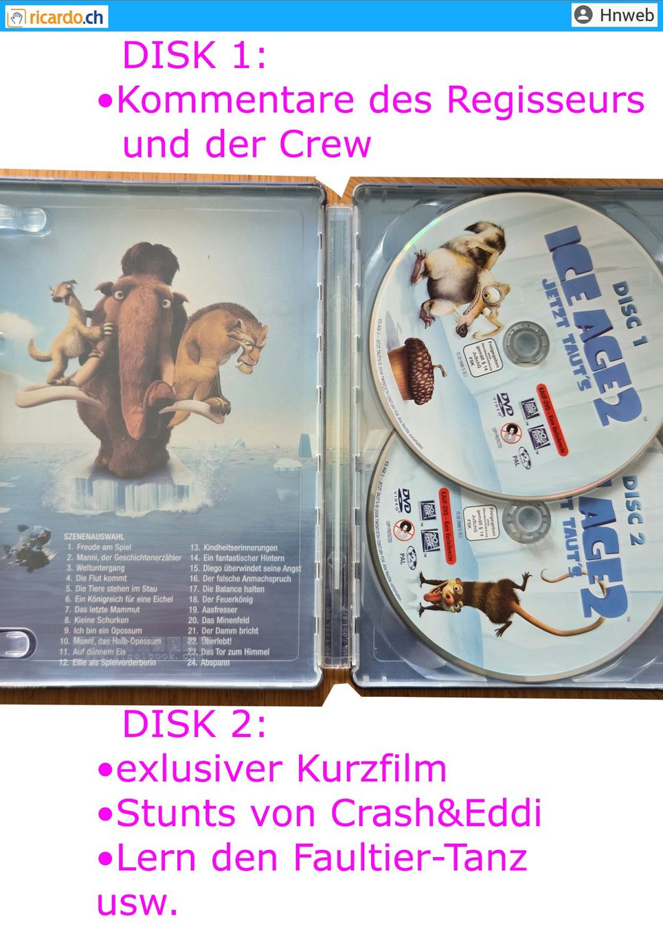 Tutti i DVDs: DVD-Film: ICE AGE 2 – Usato da Kaisten venduto da Hnweb 1
