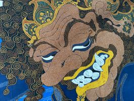 Batik Wandbild, 1978, Kunsthandwerk signiert