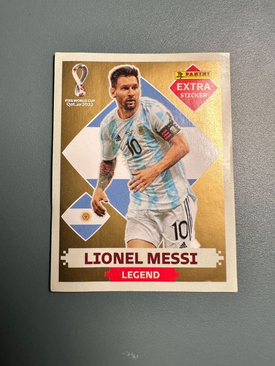 Lionel Messi Extra Sticker Gold Legend Panini WM 22 (Neuf (Voir ...