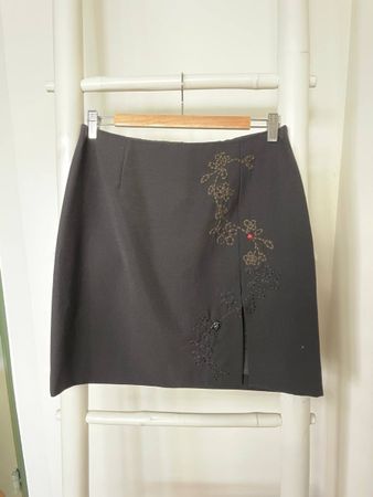 Moschino Cheap and Chic Wool Embroidery Skirt Size 40 NP 290