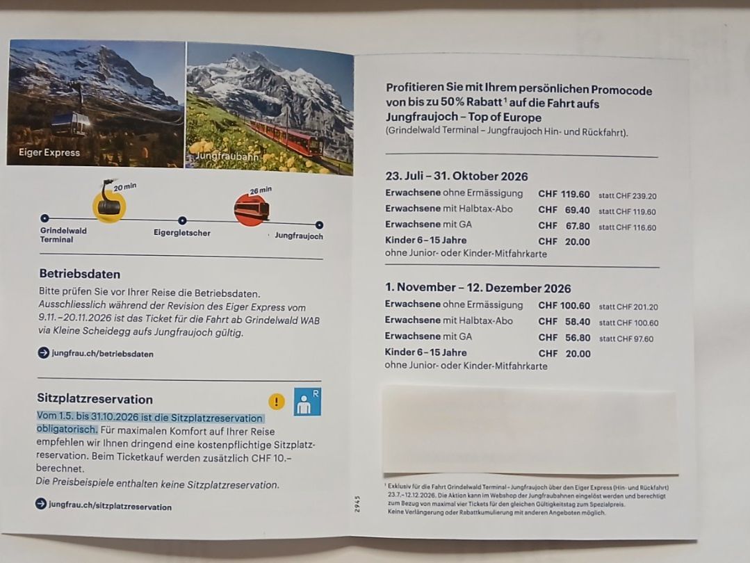 Buoni: Jungfraujoch Gutschein bis 50% Rabatt – Nuovo e nell'imballaggio originale da Zürich venduto da sebime0 1