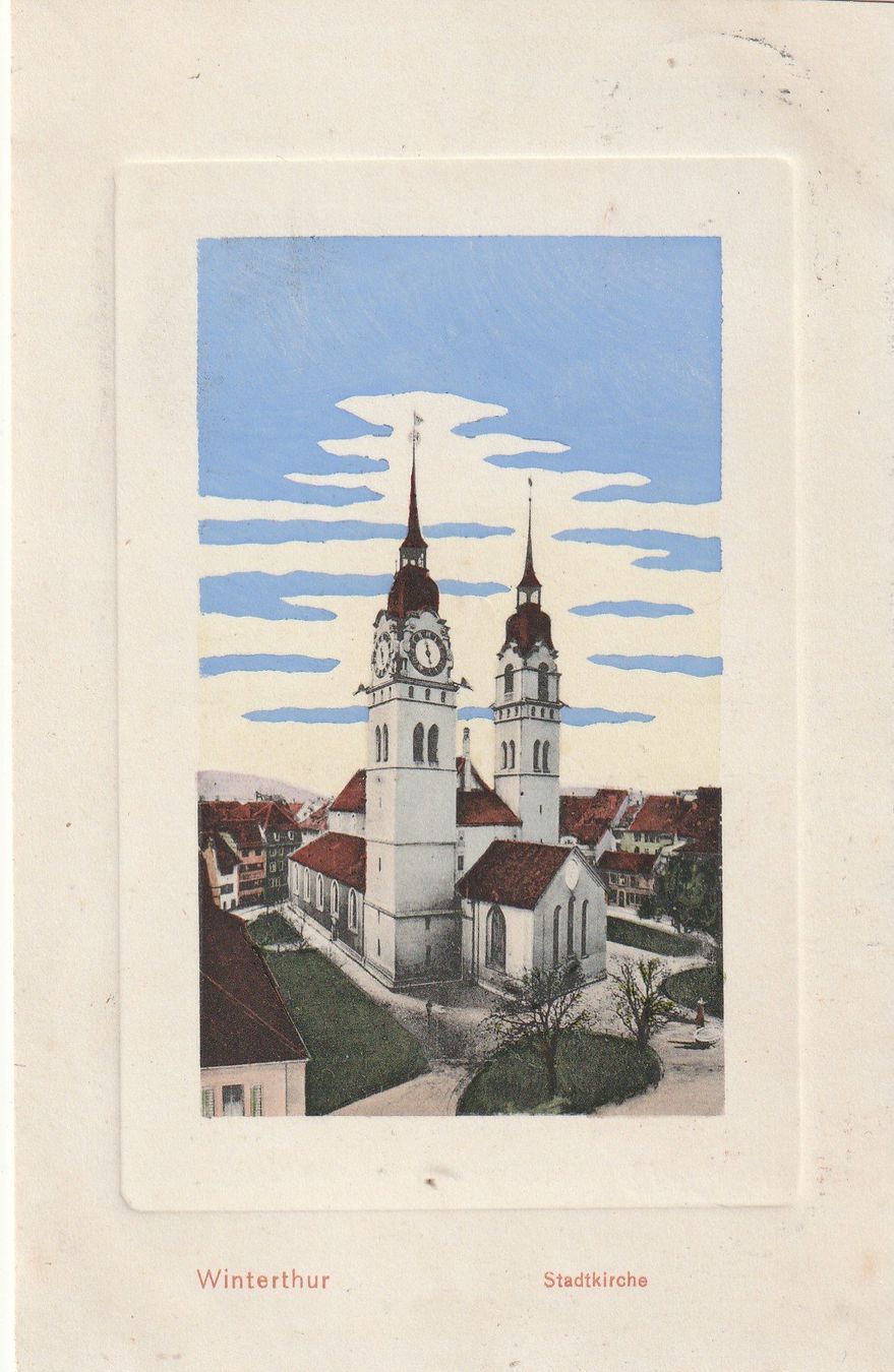 Ansichtskarten: Ansichtskarte Winterthur Stadtkirche alter Druck mit Stem... – Gebraucht aus Rupperswil von Ema10