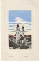 Ansichtskarte Winterthur Stadtkirche alter Druck mit Stem...