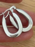 Luxus Elegante Creolen Edelstahl Ohrstecker Farbe Silber