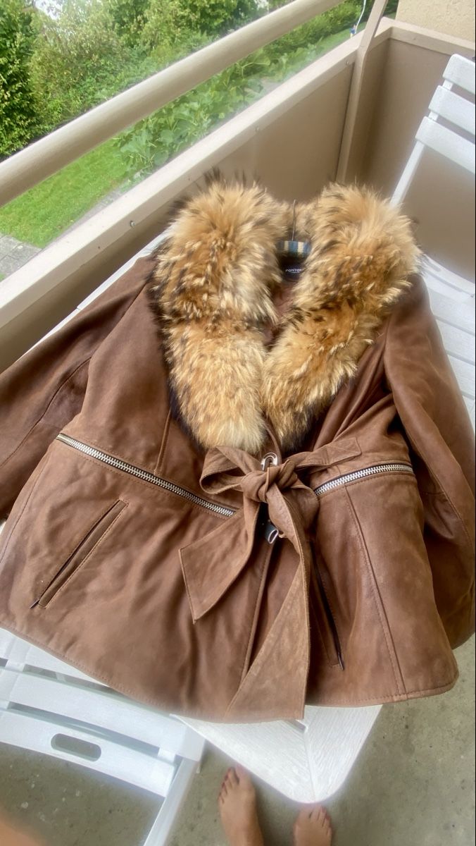Giacche: Braune Lammlederjacke mit  echtem Fuchspelz – Usato da luzern venduto da bar_5gtr 2