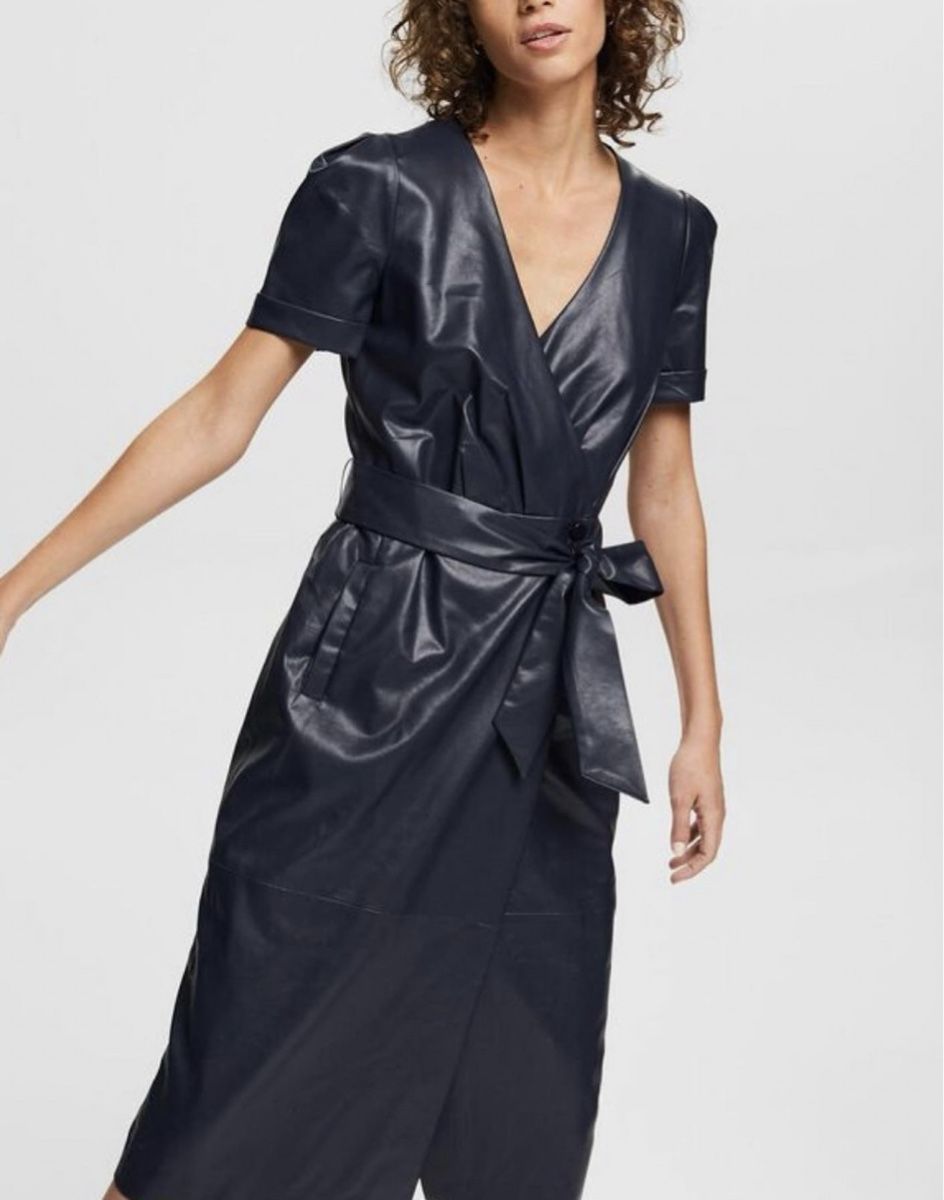 Esprit Vestiti: Kleid in Lederoptik - Navy – Nuovo e nell'imballaggio originale da Wittenbach venduto da bes_k8vr 6