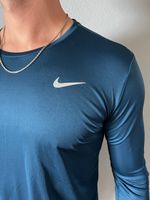 Nike Dri-FIT Laufshirt, Langarm, Grösse L, Dunkelblau Türkis
