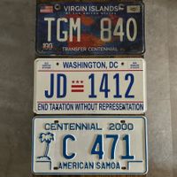 🇺🇸 U.S. Autoschild Virgin Islands, Samoa, Washington D.C.