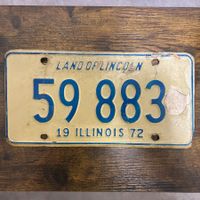 🇺🇸 1972 Vintage U.S. Autoschild - Illinois 59 883