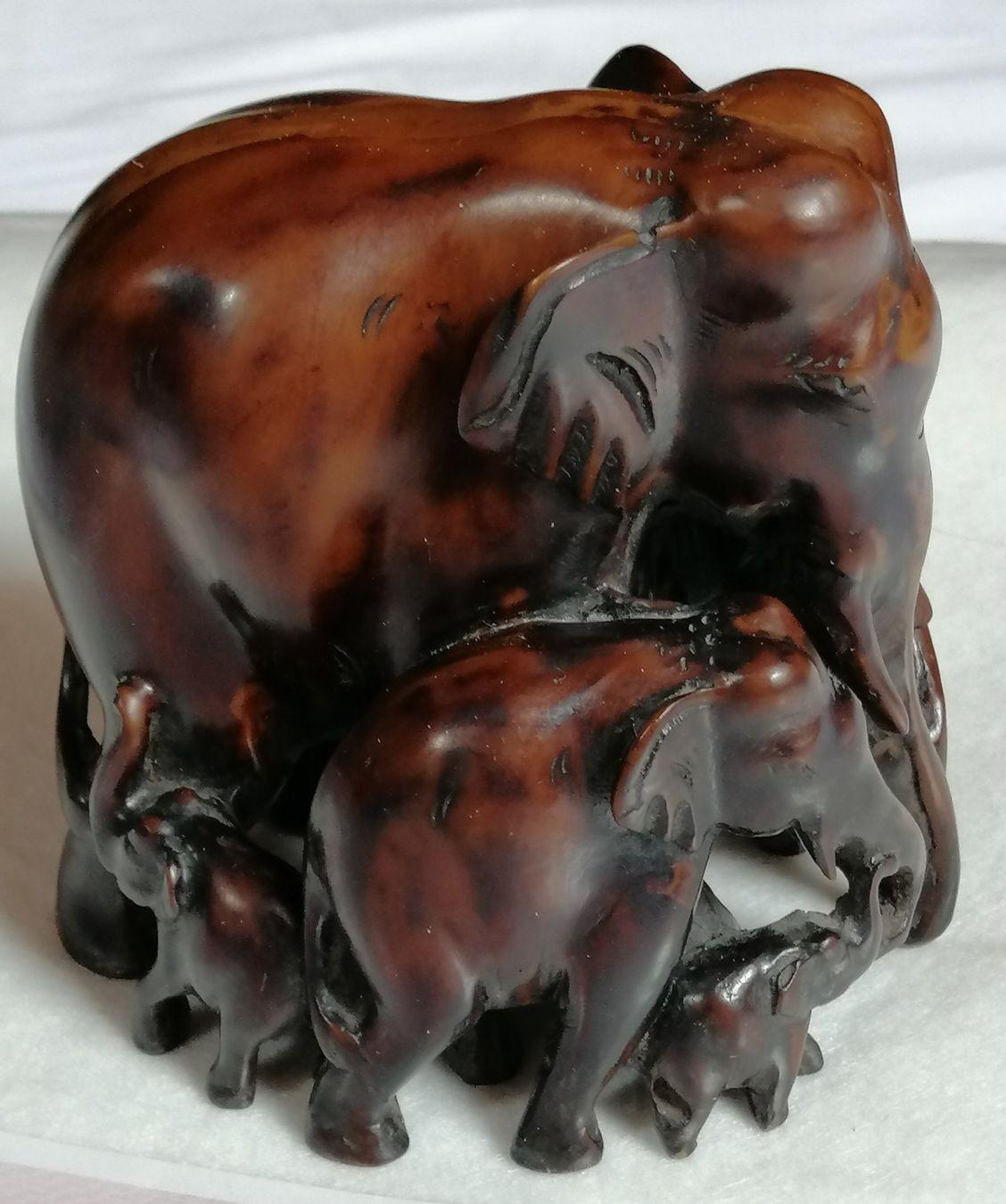 Statuette: Elefanten Kunstharz - Siebenköpfige Elefantengruppe – Usato da Oberriet SG venduto da Atir47 2