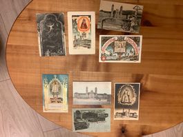 8 sehr schöne, alte Ansichtskarten Einsiedeln