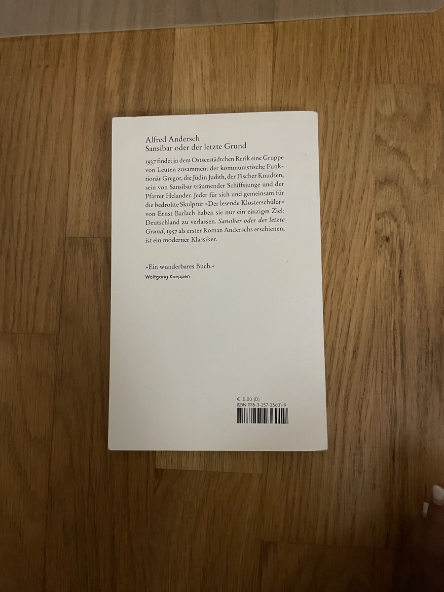 Libri: Alfred Andersch - Sansibar oder der letzte Grund – Nuovo (secondo la descrizione) da Zürich venduto da estela22 2