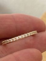 Luxus Elegante gr.18/8 Ring Zirkonia Memoire Goldfarben