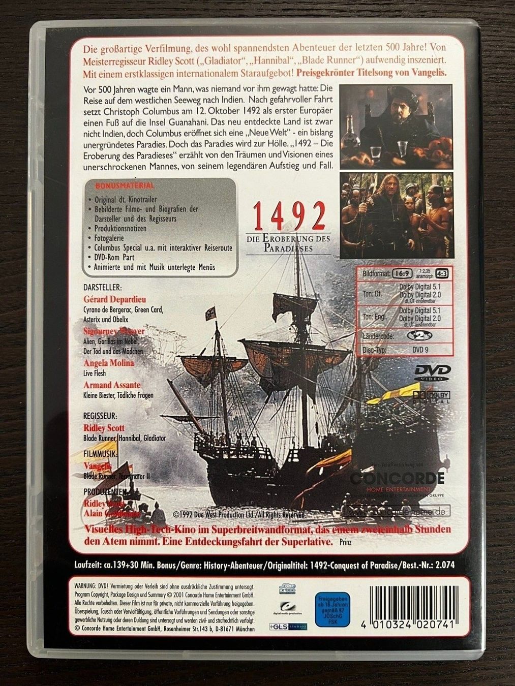 Alle DVDs: 1492 - Die Eroberung des Paradieses – Gebraucht aus Zürich von FilmFreunde 1