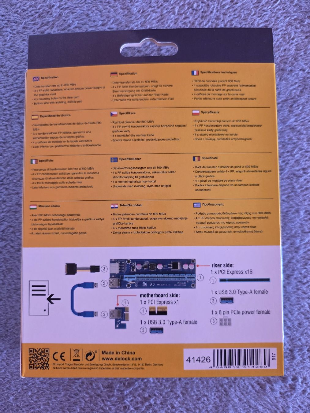 Componenti elettronici: Carte Riser PCI Express x1 > x16 Delock neuve – Nuovo e nell'imballaggio originale da Perly venduto da mar_pjt9 1