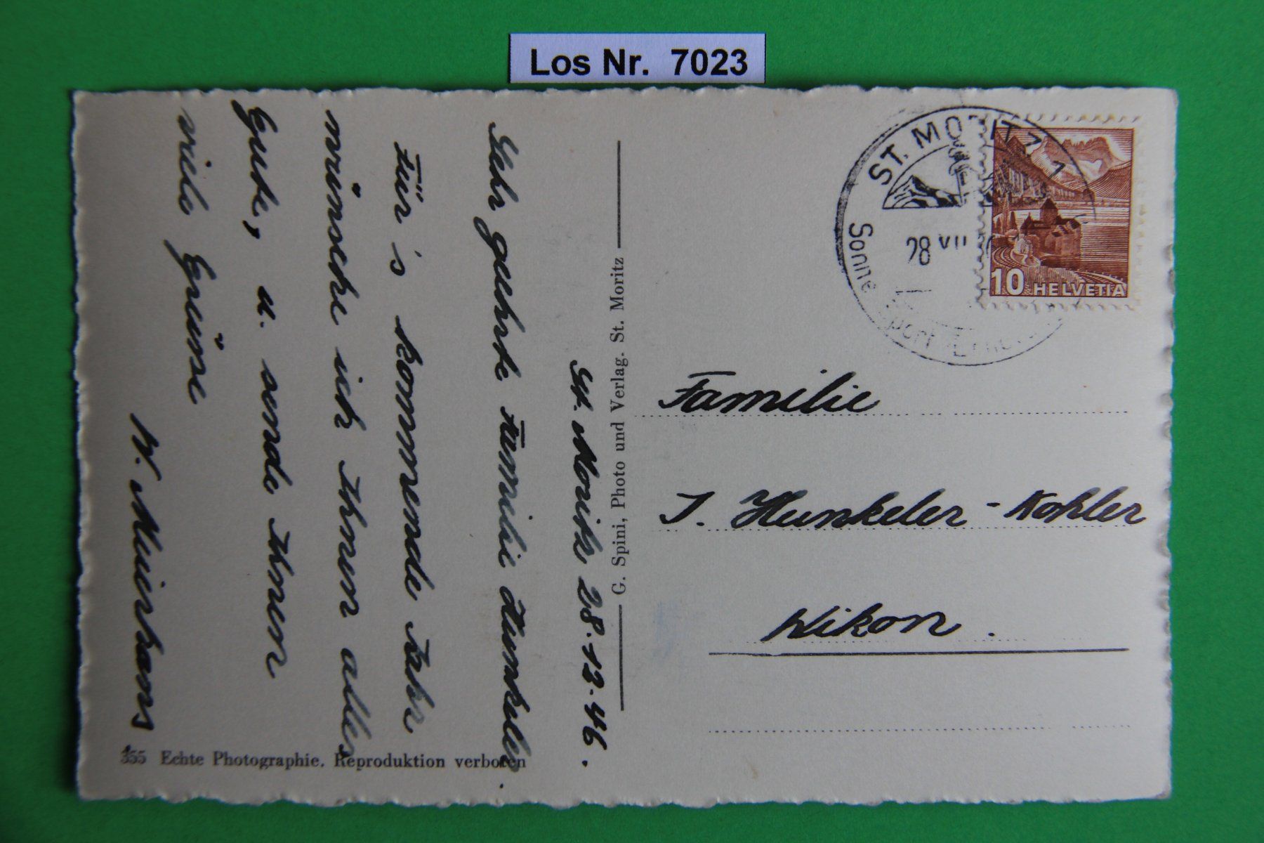 Cartoline postali: CH Ansichtskarte St. Moritz 40iger Jahre            Los 7023 – Usato da Volken venduto da jukon65 1