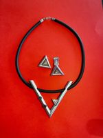Kette mit Ohrclips Dreieck