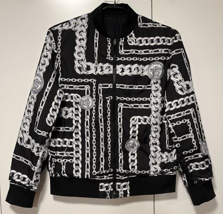Versace Reversible Blouson/Bomber Jacke, Chain Print Gr 50/L