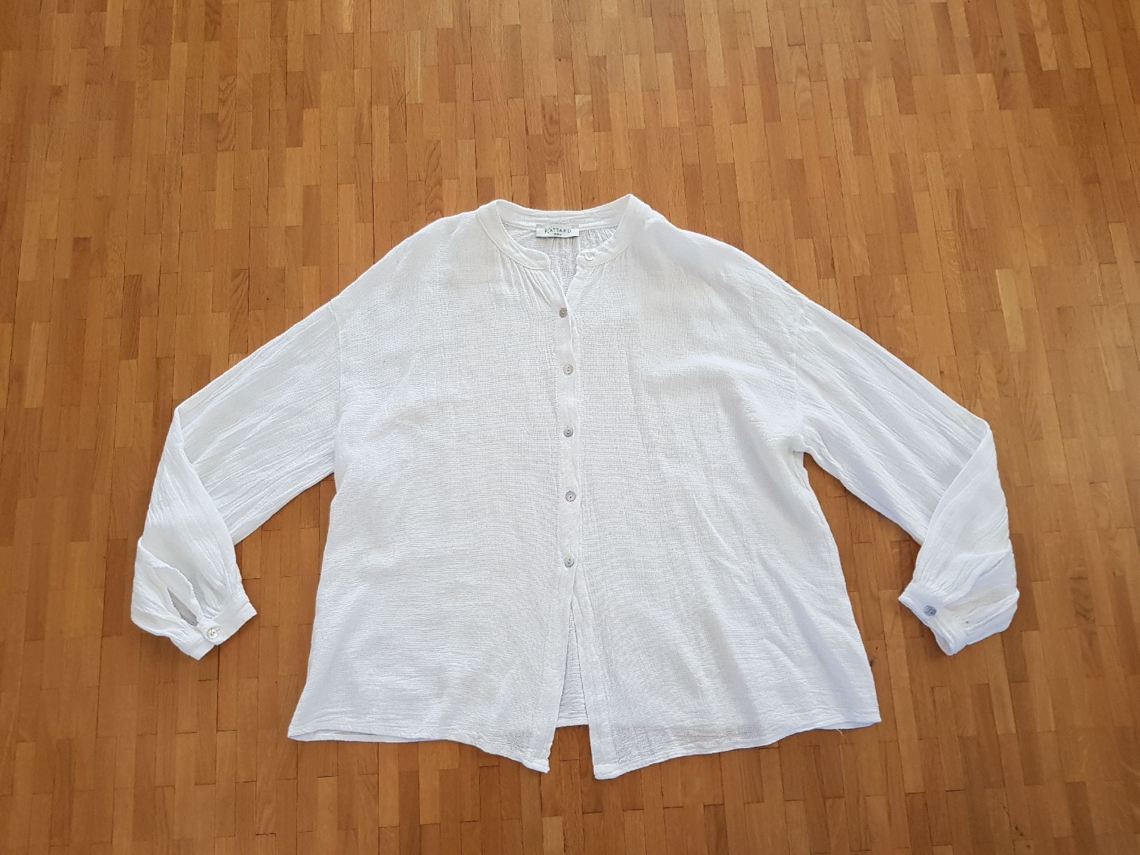 Camicette: Blouse Kattard blanc, coton et lin, Taille 40/42. – Nuovo (secondo la descrizione) da Veyrier venduto da sosozizou