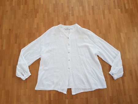 Blouse Kattard blanc, coton et lin, Taille 40/42.
