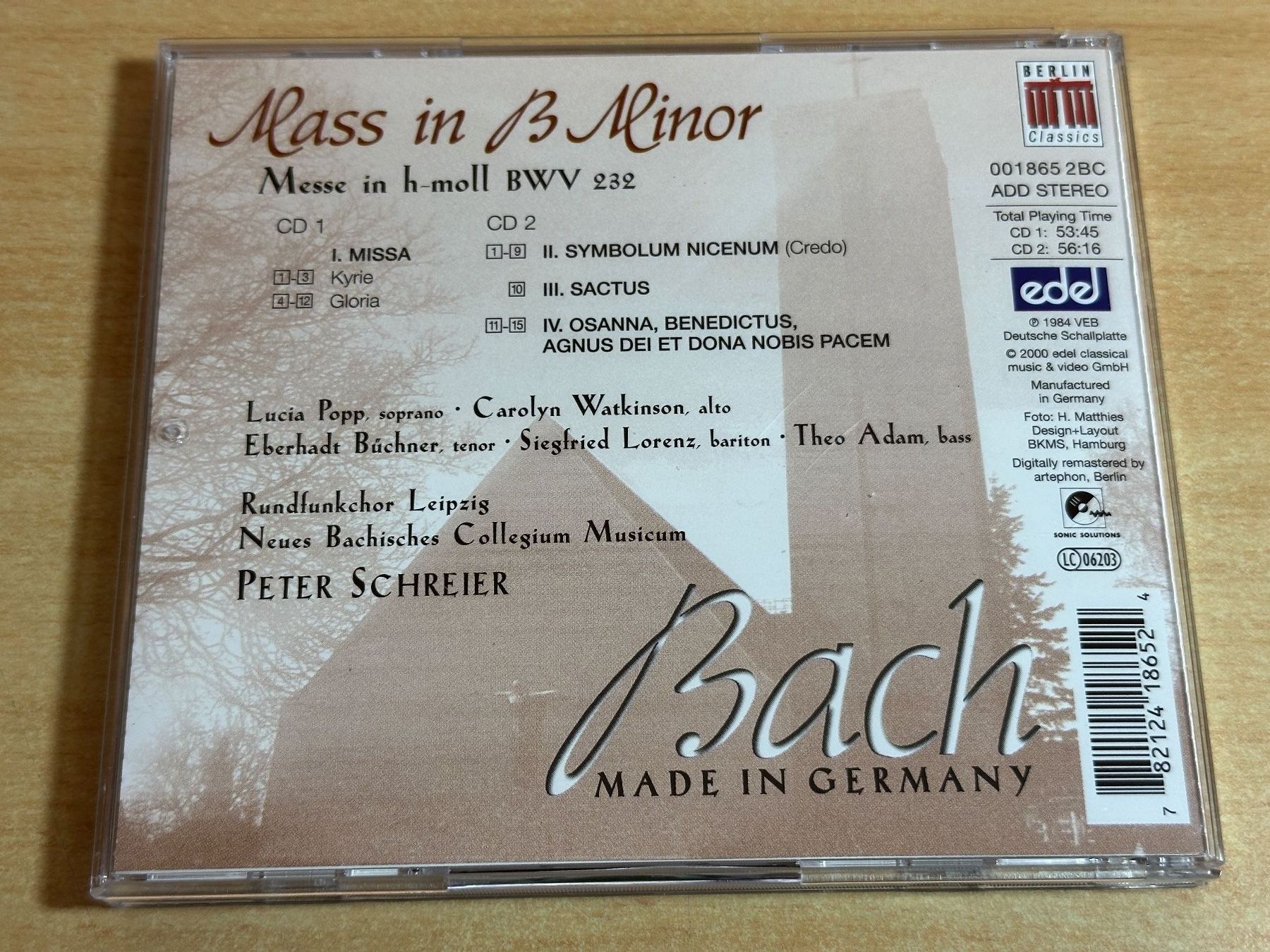 CD: R6 Peter Schreier - Messe H-Moll BWV - 2 CD – Usato da Rikon im Tösstal venduto da Alpenmutz 1