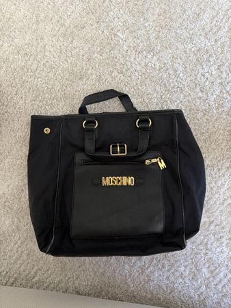 Sac Moschino noir cuir/tissu