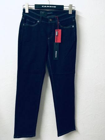 Cambio Damen Jeans Piper Short 27 inch uni dunkelblau Gr 34