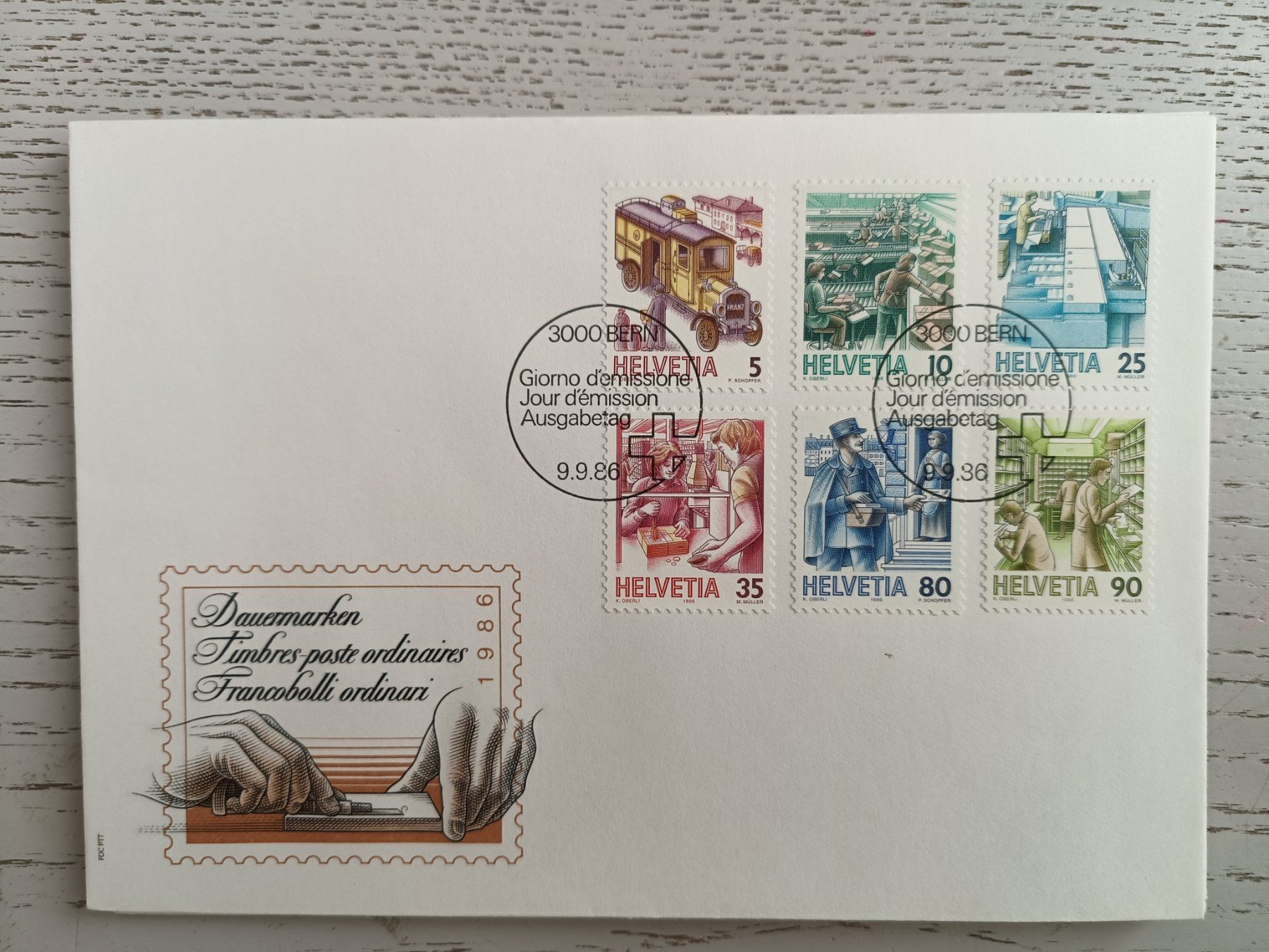Tutti i francobolli: 1986 FDC Postbeförderung – Nuovo (secondo la descrizione) da Dübendorf venduto da goeggi79