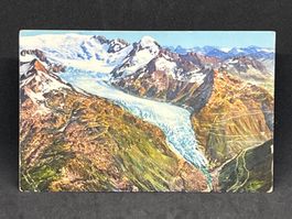 Fliegeraufnahme Swissair. Rhonegletscher mit Furkastrasse
