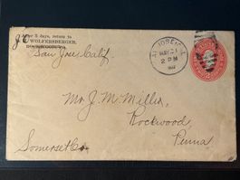 2 Cts. US Ganzsache 1902 von Jan Jose nach Rockwood