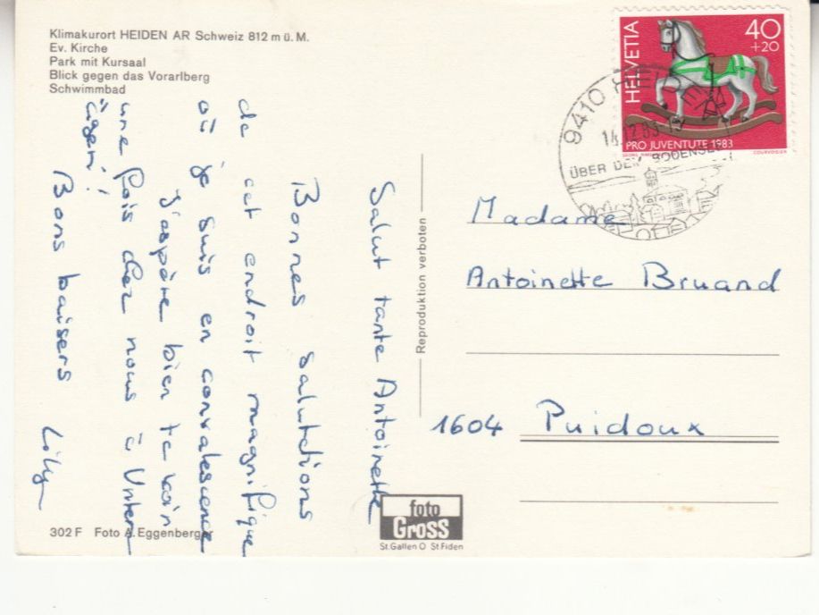 Ansichtskarten: Heiden 1983 – Gebraucht aus Bürglen TG von StampGraf 1