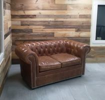 Vintage Ledersofa, 2-Sitzer, Chesterfield Stil, Top!
