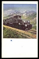 Elektrische Gebirgslokomotive vor einem 