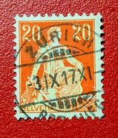 HELVETIA MIT SCHWERT 108 SEHR SCHÖN VOLLSTEMPEL ZÜRICH 1917