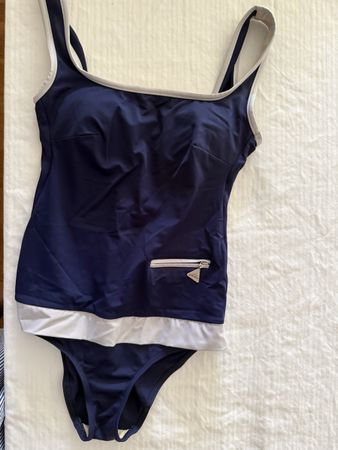 Lahco Zervreila Badeanzug marine/weiss Gr. 38B neu
