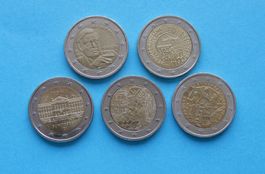 Münzen Deutschland 2€ 5 Stück Sondermünzen