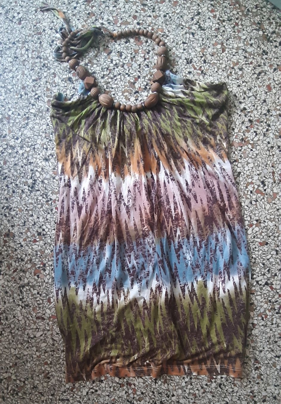Top: Longtop mit holzkette NEU! Gr. S/M – Nuovo e nell'imballaggio originale da Zürich venduto da Venecia25