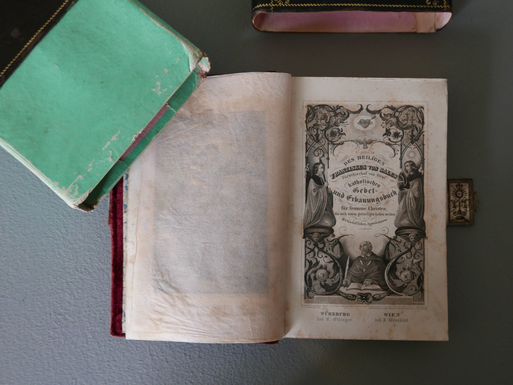 Libri: ANTIKES KATHOLISCHES GEBETSBUCH DATIERT 1853 – Usato da Balgach venduto da Zwischenraum 4