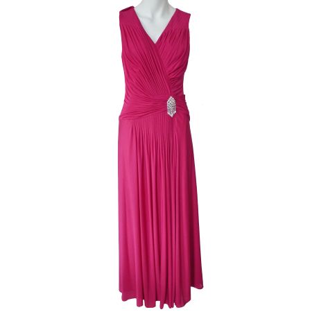 Kleid Party S/M lang m.Raffung Strassgarnitur VINTAGE 1970s