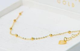 Goldarmband 333 8k Gold Gelbgold Herz Kugel Gravur