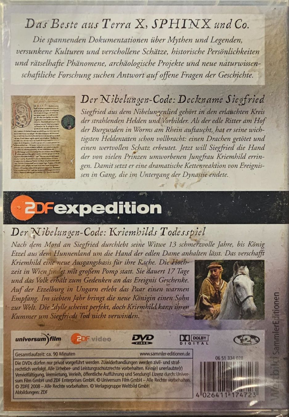 Tutti i DVDs: Terra X - Der Nibelungen-Code Teil 1 & 2 – Nuovo e nell'imballaggio originale da Wahlen b. Laufen venduto da Cg10 1