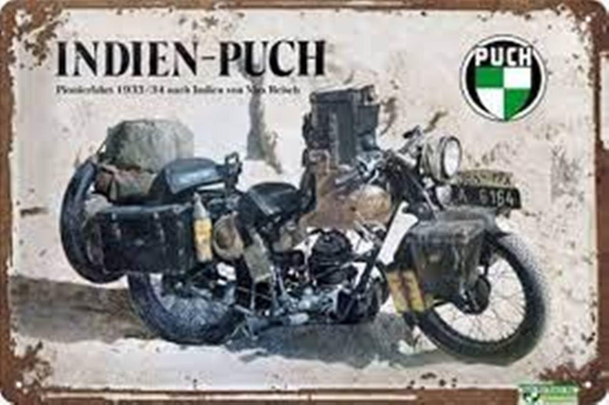 Insegne: Blechschild - PUCH-INDIEN PUCH-PIONIER – Nuovo e nell'imballaggio originale da Rupperswil venduto da big-one-sale