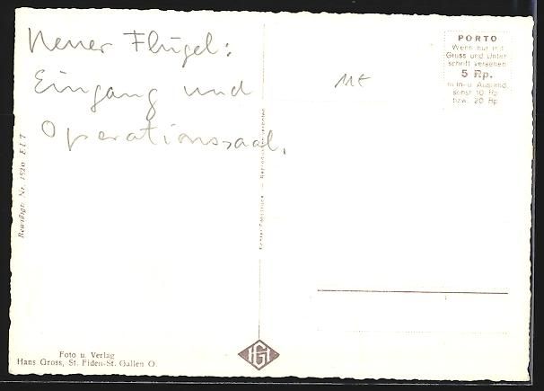 Cartoline postali: Grabs /St. Ga., Krankenhaus mit Strassen – Usato da Berlin venduto da bartko-reher 1