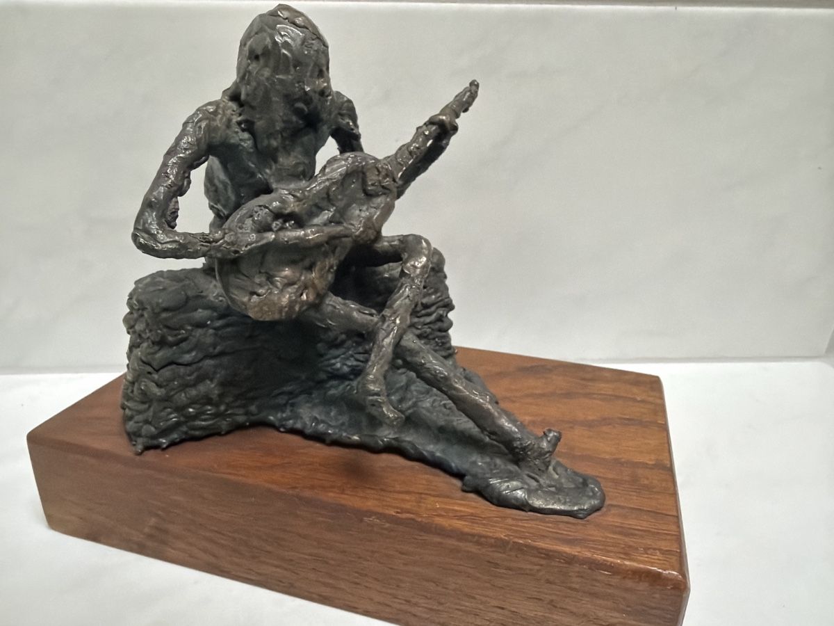 Sculture & Statue: Hans Walder, Gitarrenspieler. Eisenfigur. – Usato da Biberist venduto da Momo33 2