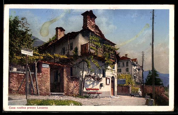 Cartoline postali: AK Locarno, Casa rustica – Usato da Berlin venduto da bartko-reher