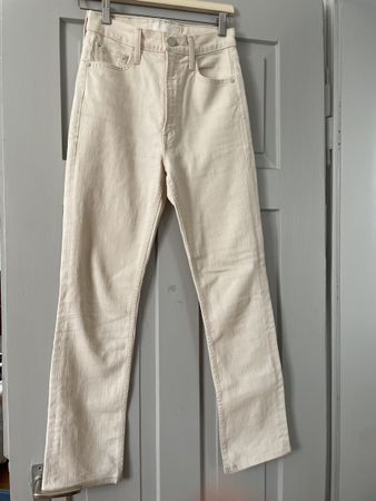 mother slim fit jeans weiss