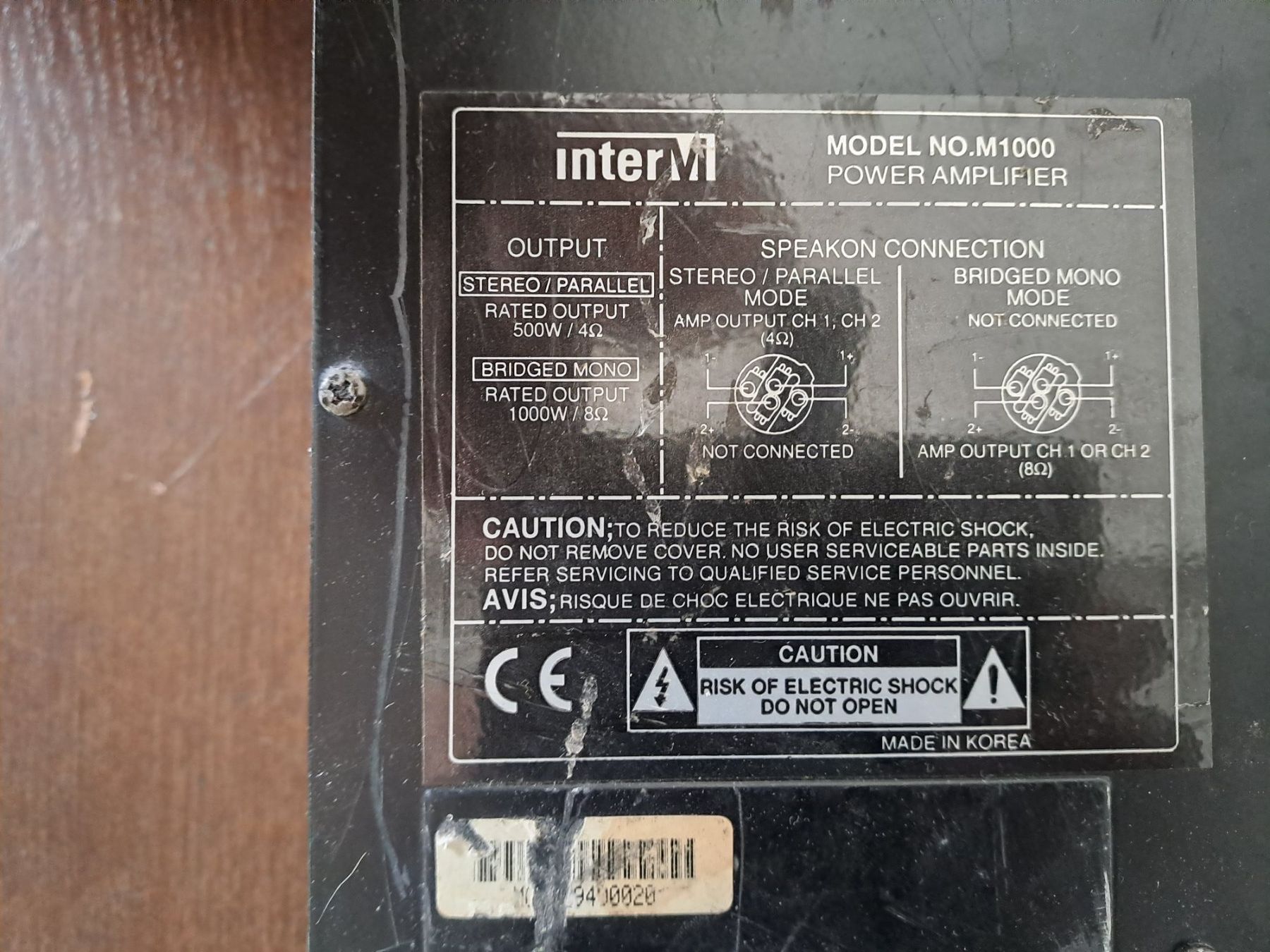 Verstärker: Inter M M1000 professioneller Verstärker – Gebraucht aus Wängi von Max64 2